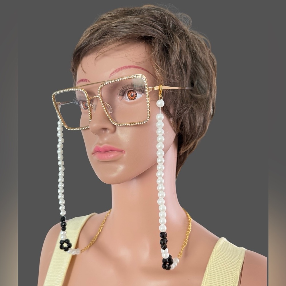 FAUX PEARL BEADED EYEGLASS CHAIN EYEGLASS HOLDER LANYARD